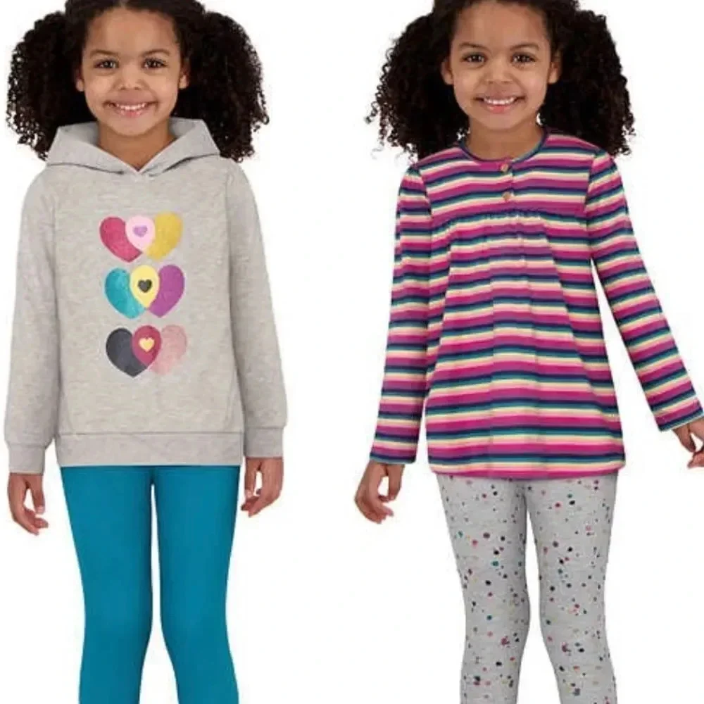 Kids Headquarters Kids' 4-piece Playwear Set, Stripes 2T 4T